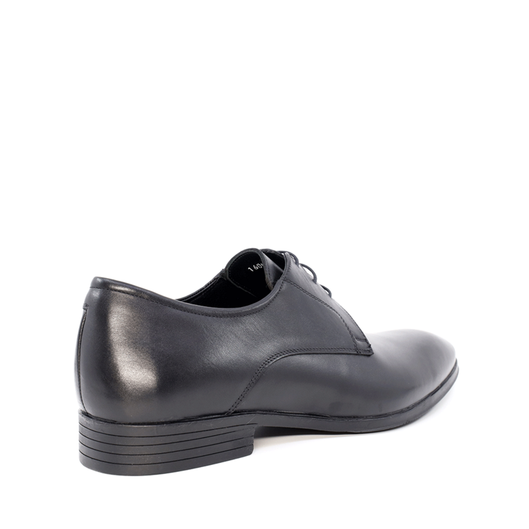 Pantofi derby bărbați Benvenuti negri din piele 1605BP2518N