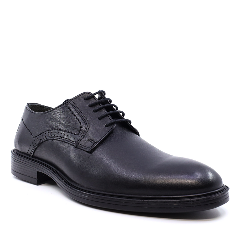 Pantofi derby bărbați Benvenuti negri din piele 2125BP49301N