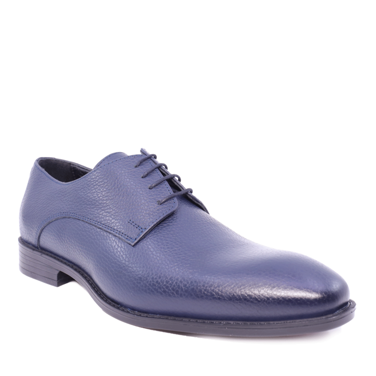 Pantofi derby bărbați Benvenuti bleumarin din piele naturală 1336BP118BL