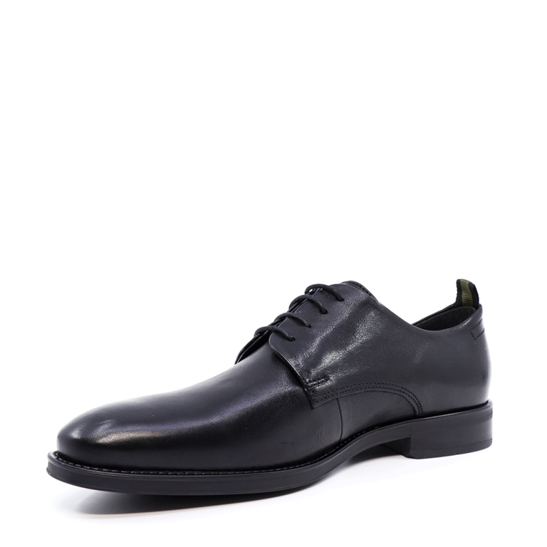 Pantofi derby bărbați Benvenuti negri din piele 715BP3051N