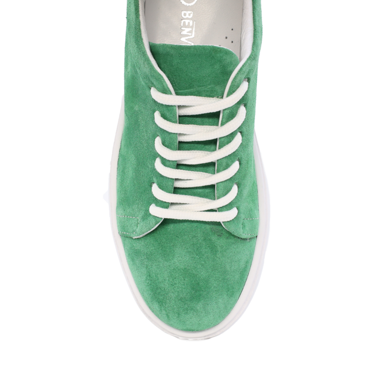 Pantofi femei Benvenuti verzi din piele întoarsă 2385DP1448VV