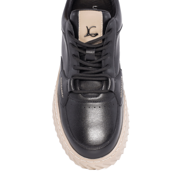 Sneakers de bărbați Luca di Gioia negri din piele 3917BP434N